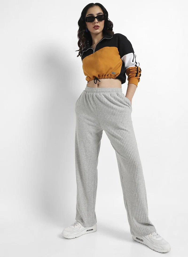 Pinacolada  Women's Multicolour Colourblock Cropped Sweatshirt With Tie-Up Waist for Women | Best Price UAE