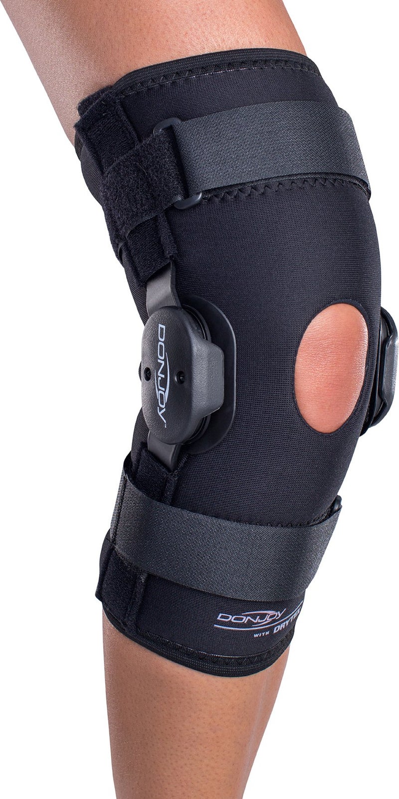 DonJoy Deluxe Hinged Knee Brace Drytex Sleeve Open Popliteal Large