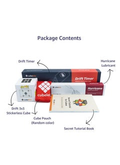 كوبليلو مجموعة حل مكعب Drift من Cubelelo | تحتوي على مكعب Drift 3X3 (بدون ملصقات)، ومادة تشحيم Hurricane (5 مل)، ومؤقت مكعب Drift، وحقيبة مكعب ودليل حل | مجموعة تدريب مثالية للمبتدئين | للأعمار من 3 سنوات فما فوق - للأطفال  - Image 4