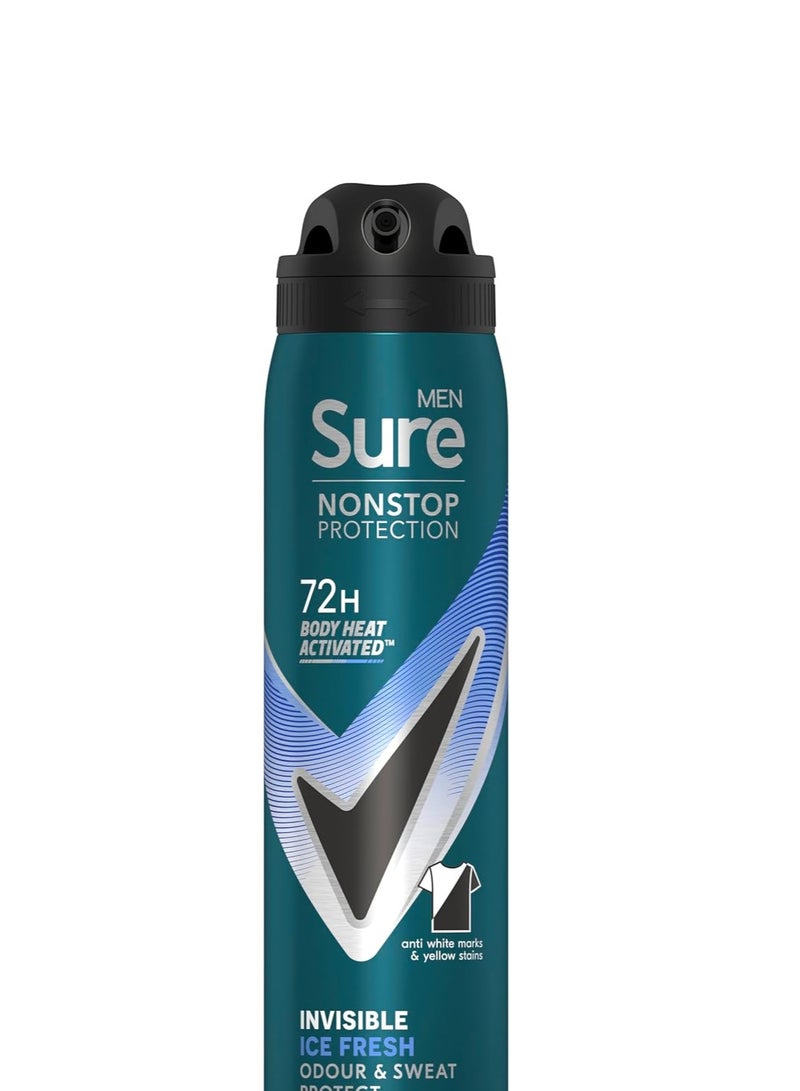 Sure سبراي مضاد للتعرق غير مرئي من شور للرجال حماية مستمرة برائحة الثلج المنعشة 250 مل - Image 1