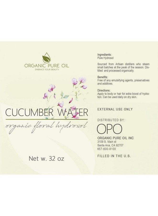 Cucumber Hydrosol 100% Pure Steam Distilled Hydrating Floral Water Bulk Refill 32 Oz 1 Quart For Skin Hair Face Greasy Oily Skin Hair Locs Face Cleansing Toning Spray Packaging May Vary Opo - pzsku/Z5CA33E9A374EC6E0F42AZ/45/_/1683530386/f66a47ec-d9d4-463b-b49a-062c4beb186c