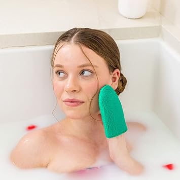cleanlogic قفازات تنظيف الوجه مزدوجة القوام من كلين لوجيك لتقشير البشرة وإزالة المكياج تساعد على تنعيم البشرة قابلة لإعادة الاستخدام مزدوجة الجوانب لتقشير الوجه للبشرة الحساسة عبوة من 3 - Image 3