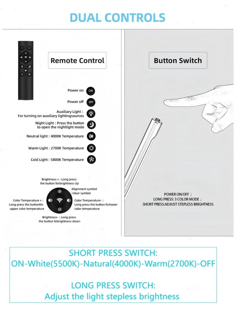 Floor Lamp with Remote Control, 10W Standing Light Adjustable Gooseneck Dimmer Beauty Lamp Floor for Lashes Facial Spa Salon Makeup - Image 4