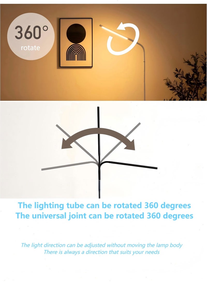 Floor Lamp with Remote Control, 10W Standing Light Adjustable Gooseneck Dimmer Beauty Lamp Floor for Lashes Facial Spa Salon Makeup - Image 3