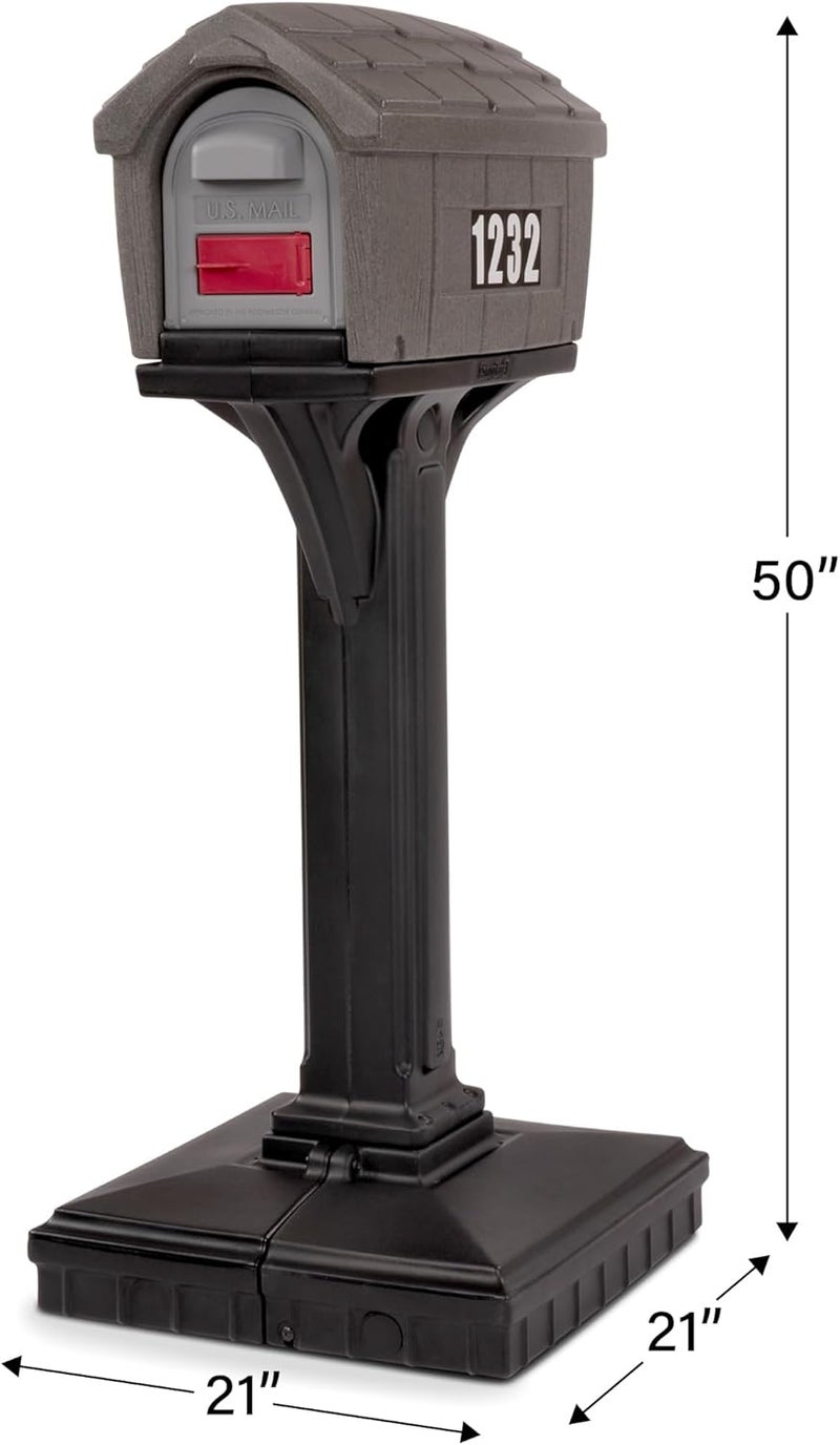 SIMPLAY3 Dig-Free Easy Up Home Mailbox, Graystone/Black, Made in The USA - Image 5