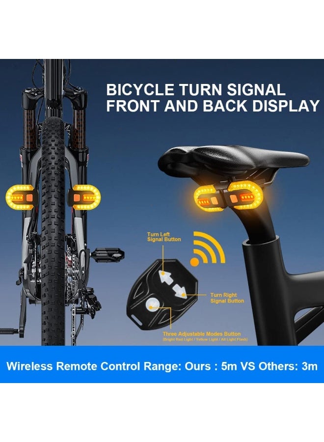 general Bike Turn Signals,Bright Bicycle Turn Signals Front Back IPX5 Waterproof Wireless Remote Control Rear Bike Light USB Rechargeable LED Bike Flashlight for Mountain Bike,Bicycle,Scooter - Image 3