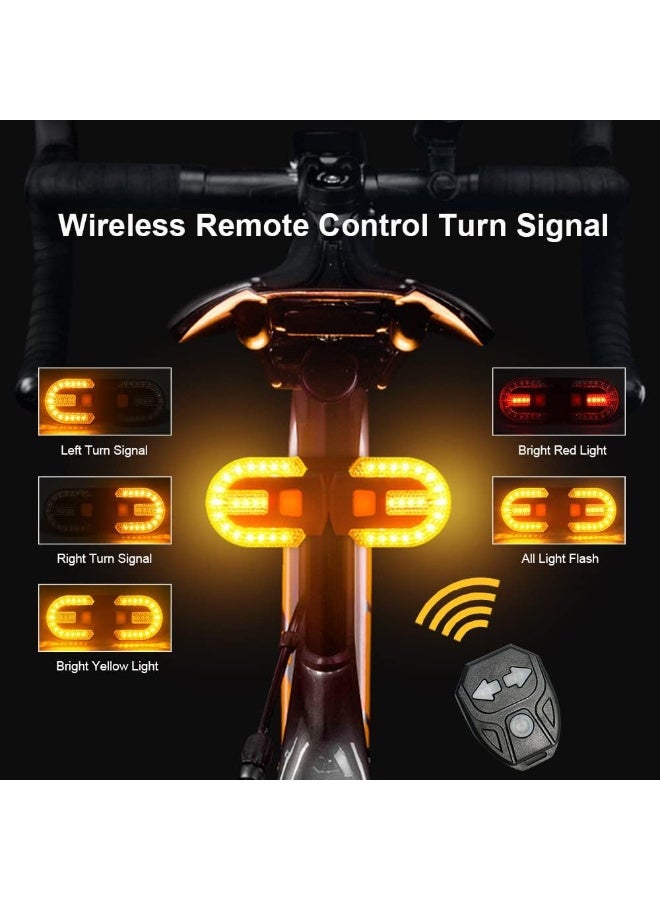 general Bike Turn Signals,Bright Bicycle Turn Signals Front Back IPX5 Waterproof Wireless Remote Control Rear Bike Light USB Rechargeable LED Bike Flashlight for Mountain Bike,Bicycle,Scooter - Image 4