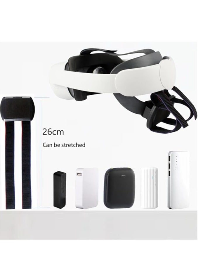 حزام البطارية الافتراضي للسماعة Meta Quest 3، حزام  الخارجي للهواتف المحمولة للسماعة Meta Quest 3، كابل شحن وبنك طاقة للسماعة الواقع الافتراضي، مجموعة ملحقات لتثبيت الحزام، مجموعة مشابك، حامل. - Image 3