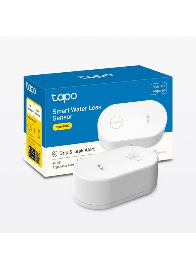Tapo Tp-Link Tapo T300 Smart Water Leak Sensor with Dripping Detection,Up to 90 Db Alarm with One-Touch,Instant App Notification,Ip67 Waterproof,Tapo Hub Required Sold Separetly
