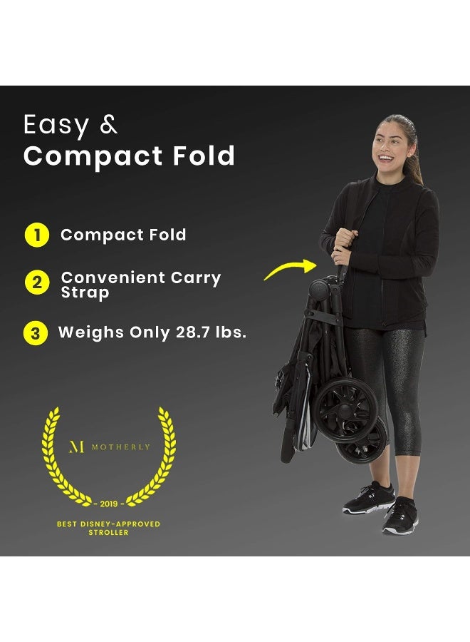 Delta Children Jeep Destination Ultralight Side x Side Double Stroller, Midnight - Image 2