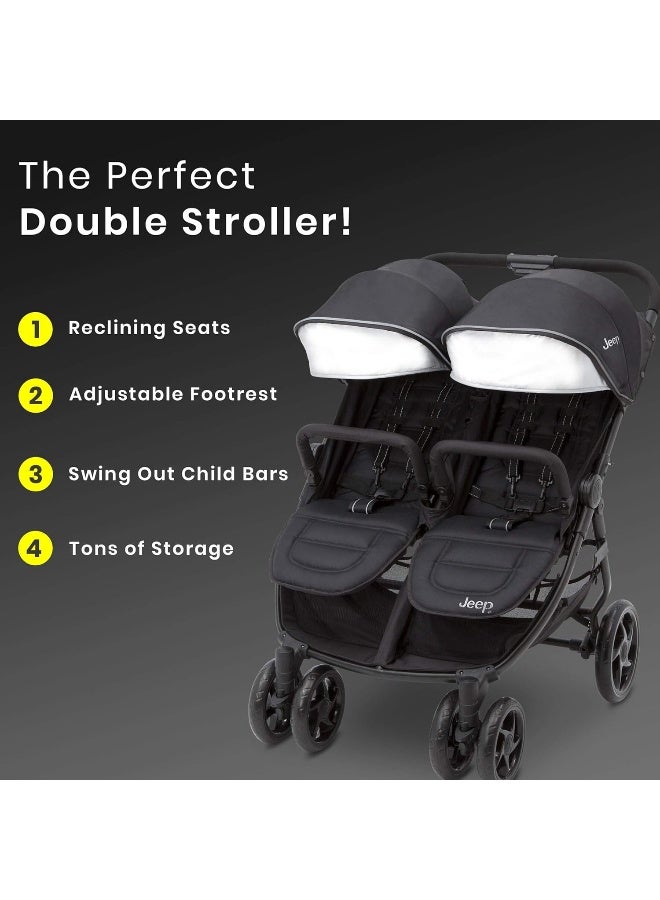 Delta Children Jeep Destination Ultralight Side x Side Double Stroller, Midnight - Image 3