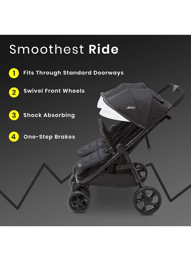 Delta Children Jeep Destination Ultralight Side x Side Double Stroller, Midnight - Image 5