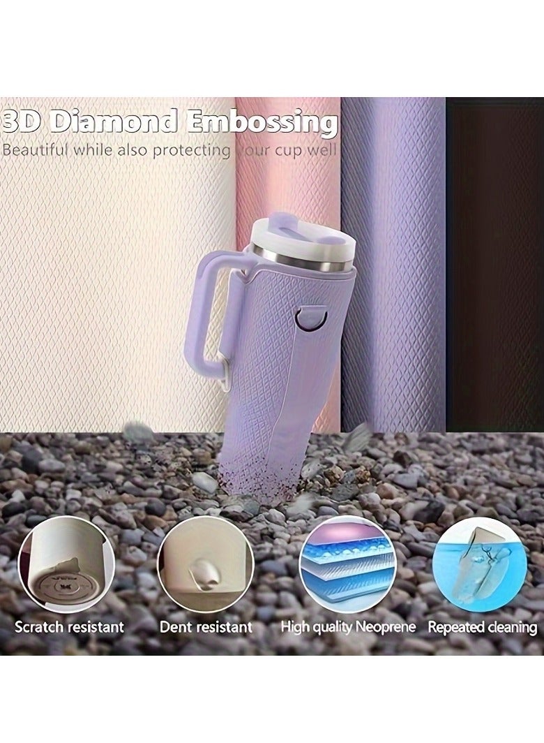 2 in 1 Water Bottle Holder with Pouch Pocket for Stanley 40 oz Tumbler, Water Bottle Carrier Bag for Stanley Cup Accessories, Water Bottle Sling Bag with Large Pouch  Strap for Phone, Cards, Key,3D  - Image 5