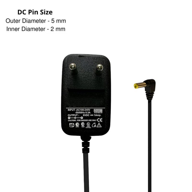 Upix 6V 1A Power Adapter DC Pin Power Supply Input 100-240 V for DTH Box, Set Top, CCTV Camera, Solar Light, LCD/LED, TV Tuner,Router, Cordless Phones, Scanner, Light Strip Radio,Electronic Gadgets - Image 2