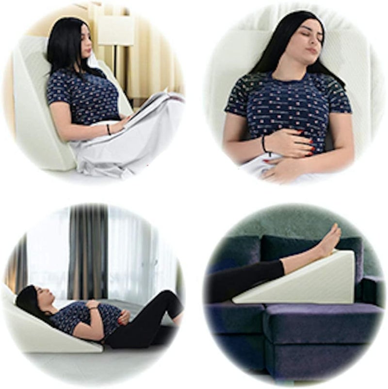 BUY ALL HERE Large Orthopaedic Wedge Pillow for Adults Acid Reflux Reduce Snoring Back Neck Leg Pain Heartburn Maternity Pregnancy Support QuiltedWashable Zip Cover - Image 5