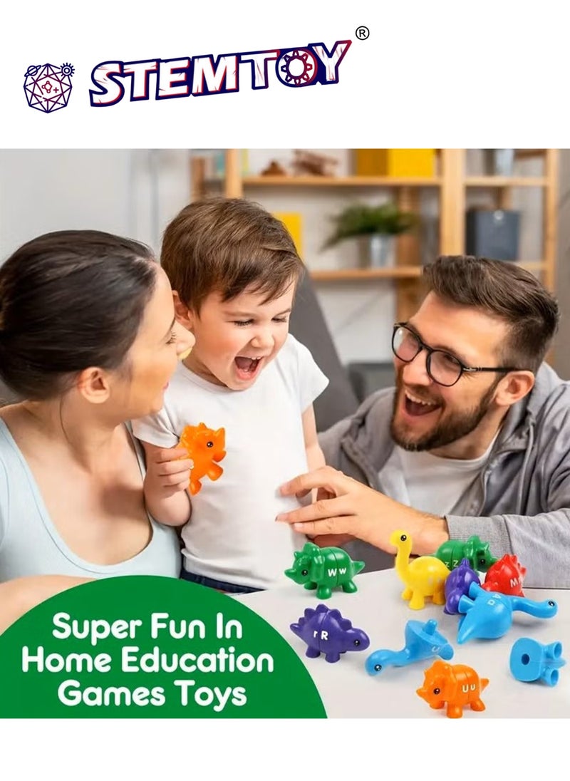 STEMTOY 10 Pcs Dinosaur Number Matching, Spelling, and Counting Toy Set with 9 Colors, 1-10 Numbers, and Matching English Spellings - Matching Games, Easy Math Calculations & Demonstrations, Toddler Color Cognition, Sensory Training, STEM/ STEAM Montessori Preschool Educational Learning Activity Toys & Gifts for Kids Ages 3-6, Boys & Girls  - Image 5