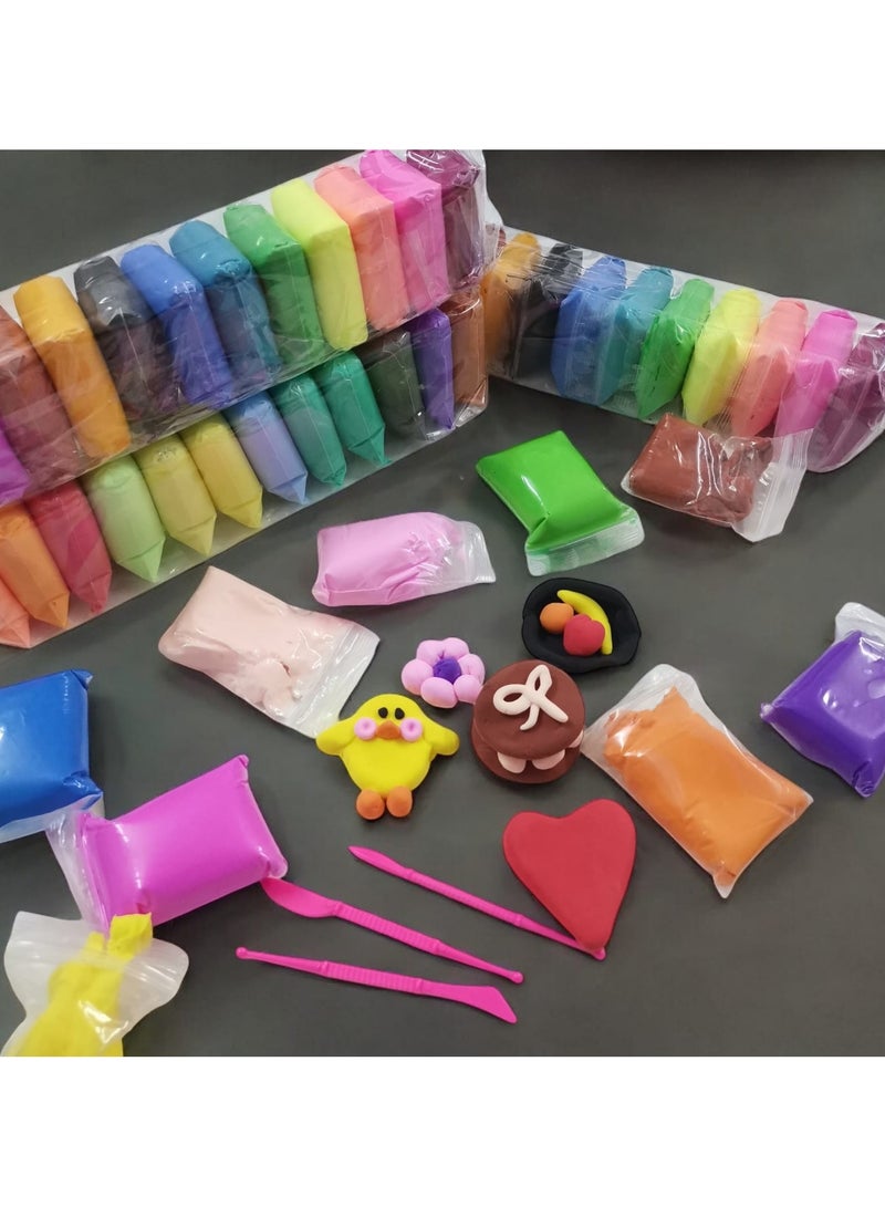 HASSM Air Dry Clay, 48 Colors Modeling Clay Set with 3 Sculpting Tools, Clay Art Toy for Adults and Kids, DIY Air Dry Craft Clay Kit  - Image 4