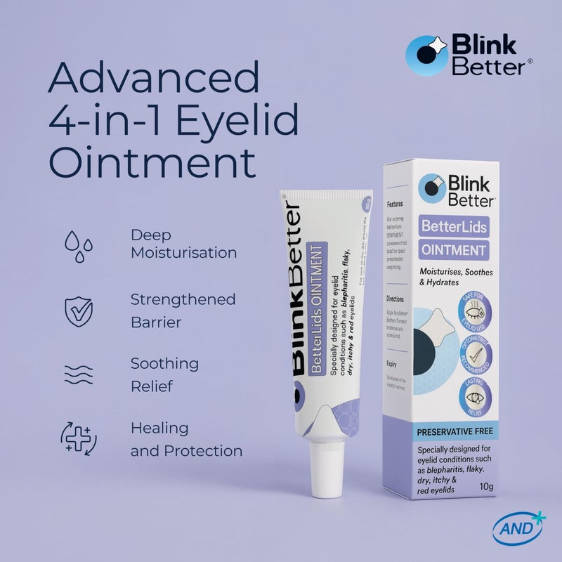 BlinkBetter BetterLids Eyelid Ointment for Dry, Itchy & Sensitive Eyelids â€“ Deep-Moisturising Oat Complex with Shea Butter & Panthenol to Hydrate, Nourish & Soothe Delicate Eyelid Skin â€“ 0.34 oz - Image 2