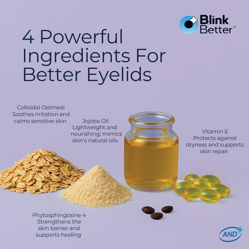 BlinkBetter BetterLids Eyelid Ointment for Dry, Itchy & Sensitive Eyelids â€“ Deep-Moisturising Oat Complex with Shea Butter & Panthenol to Hydrate, Nourish & Soothe Delicate Eyelid Skin â€“ 0.34 oz - Image 5