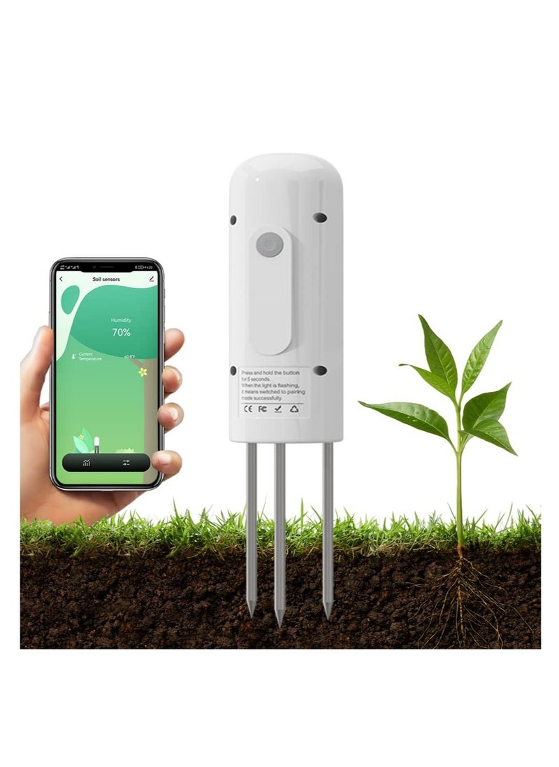 Excefore Soil Moisture Meter, Soil Humidity Tester for Plants, Soil Hygrometer Sensor, Outdoor Waterproof Function, Compatible for TUYA Smart APP, for Gardening, Lawn, Farming, Indoor & Outdoor Plants Use  - Image 1