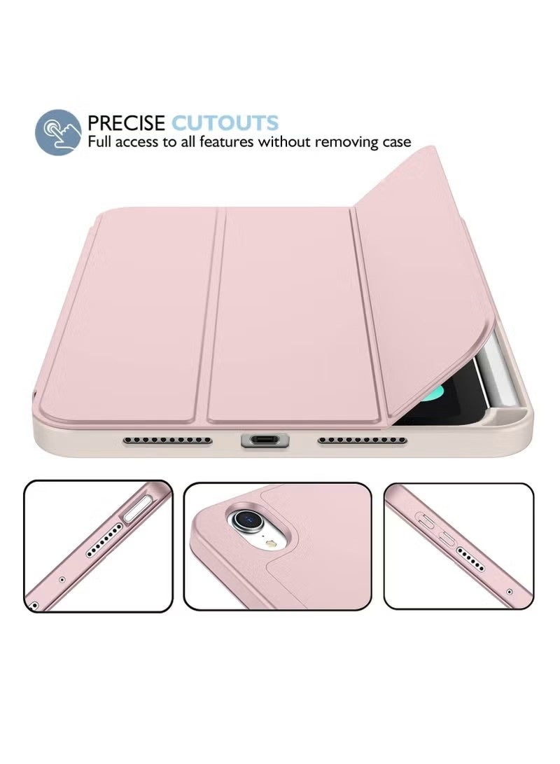 Cat - Cot iPad Mini 6 Cover with Pencil Holder Silicone Smart Folding Case Compatible with Apple iPad Mini 6 2021 8.3 Inch - Pink - Image 2