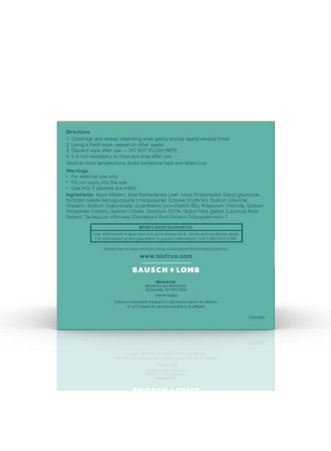 Biotrue Micellar Eyelid Care for Irritated and Dry Eyes Cleansing Wipes, from Bausch + Lomb, Multi, 30 Count ((Pack of 2)) - Image 4