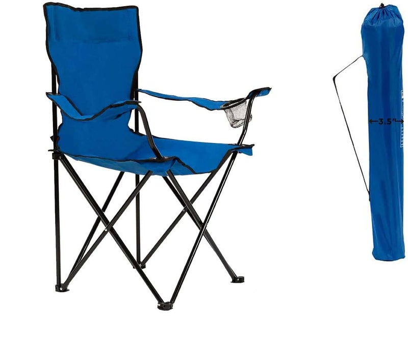 Entraxa Folding Chair Oxford Fabric and Metal Pipe Made Portable Foldable Camping Chair with Cover for Fishing Beach Picnic Outdoor Chairs Multicolor - Image 1