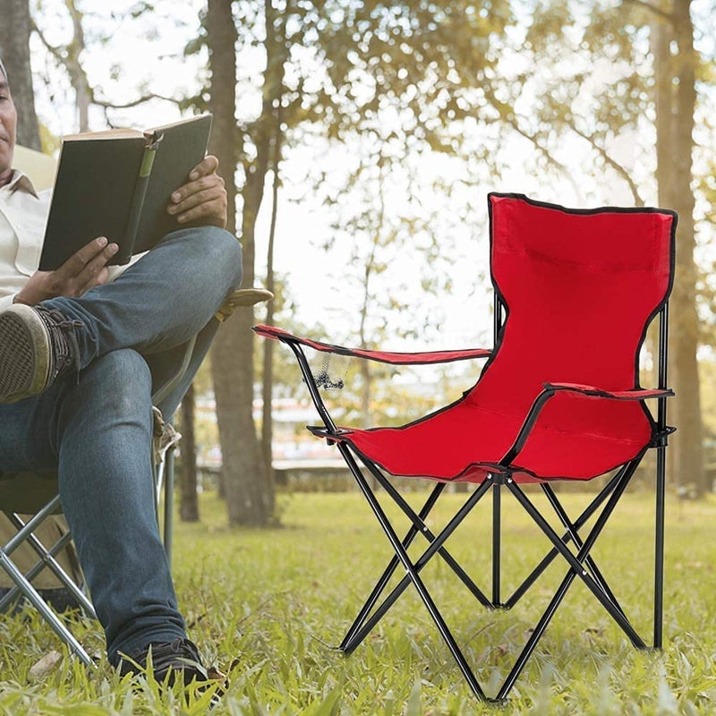 Entraxa Folding Chair Oxford Fabric and Metal Pipe Made Portable Foldable Camping Chair with Cover for Fishing Beach Picnic Outdoor Chairs Multicolor - Image 2