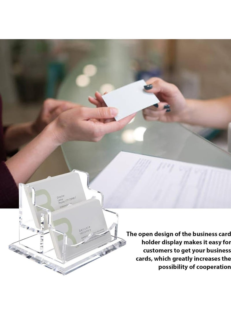 Oasisgalore Acrylic Business Card Holder - Transparent Vertical Display for Desk  - Image 2