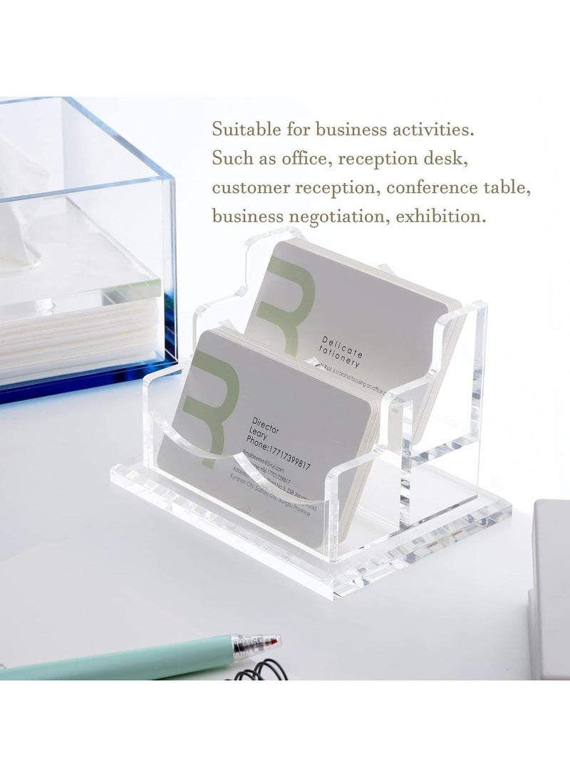 Oasisgalore Acrylic Business Card Holder - Transparent Vertical Display for Desk  - Image 3