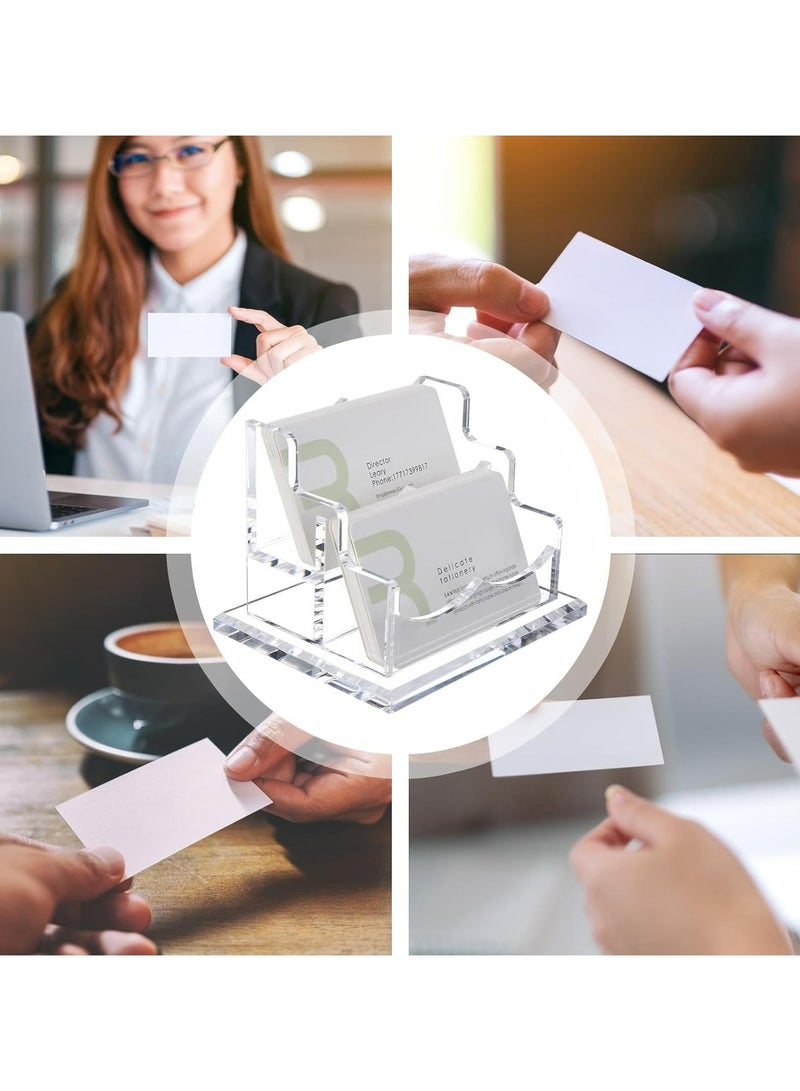 Oasisgalore Acrylic Business Card Holder - Transparent Vertical Display for Desk  - Image 4