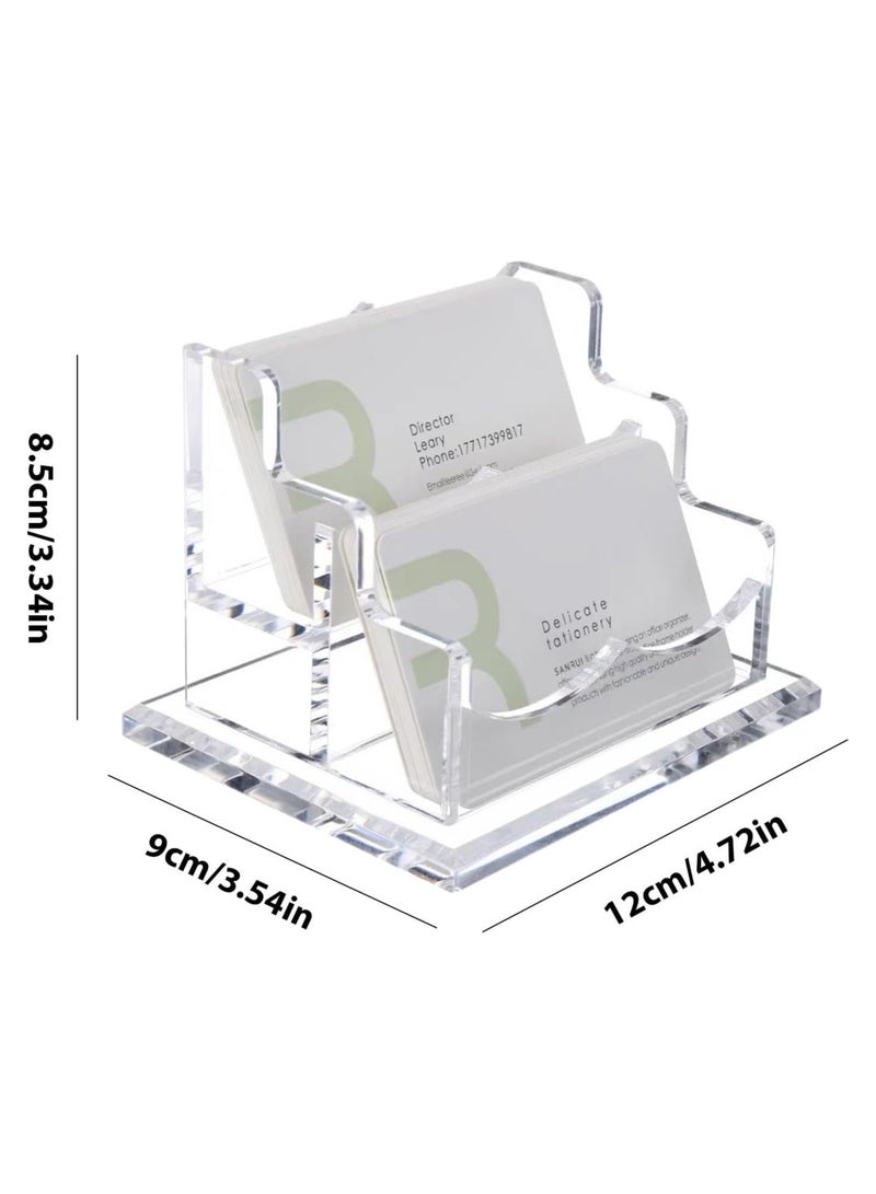 Oasisgalore Acrylic Business Card Holder - Transparent Vertical Display for Desk  - Image 5