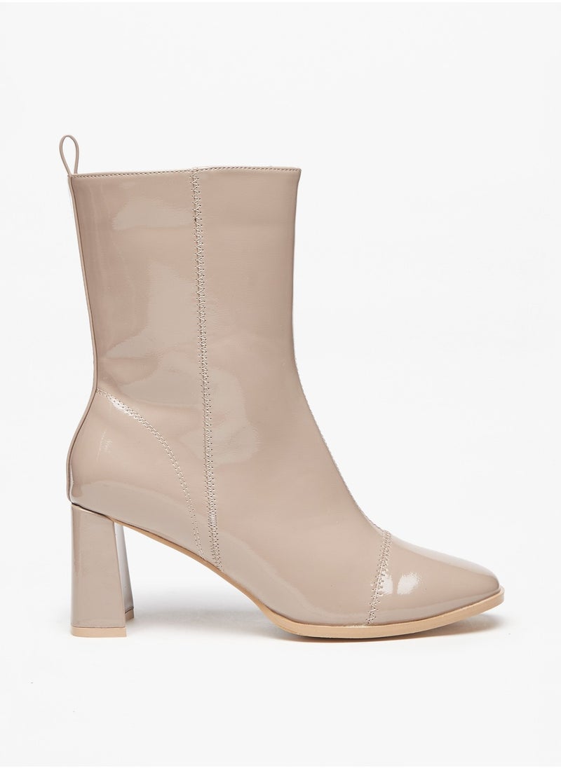 Flora Bella By Shoexpress - Women Solid Boots with Block Heels and Zip Closure - Image 1