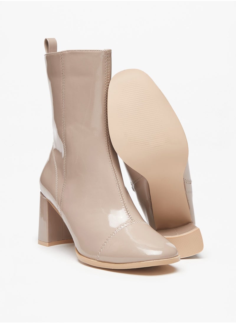 Flora Bella By Shoexpress - Women Solid Boots with Block Heels and Zip Closure - Image 1