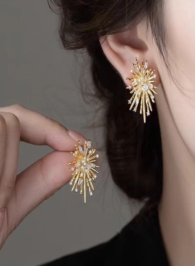 AMAAL Earrings For Women & Girls Stylish | Western Korean Earrings Bali | Butterfly| Stud Earrings Set for Women Moti Accessories Aesthetic | Fashion American Diamond AD CZ Gold Stud earinging 79 - Image 2