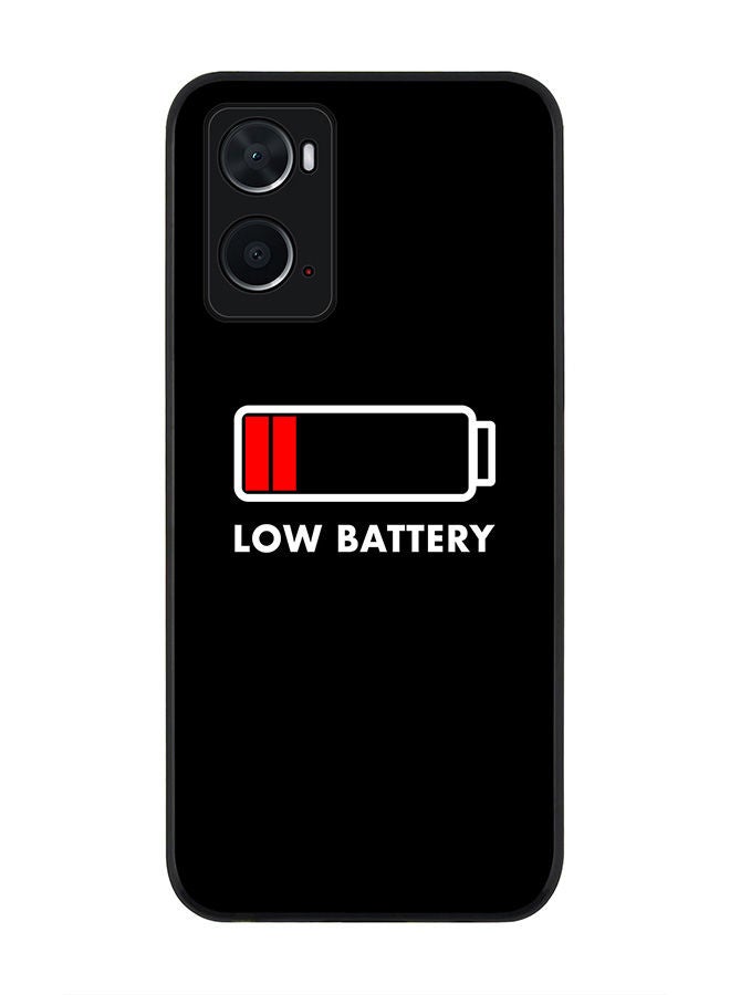 Stylizedd Rugged Black edge case for Oppo A96 4G/A36/A76 Slim fit Soft Case Flexible Rubber Edges Anti Drop TPU Gel Thin Cover - Low Battery - Image 1