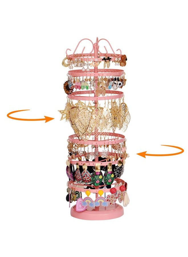 17Dec 6 Tiers Rotating Earring Holder Organizer for Girls,264 Holes Metal Stud Earring Organizer Stand,Earring Tree Organizer for Women,Earring Display for Vendors. - Image 1