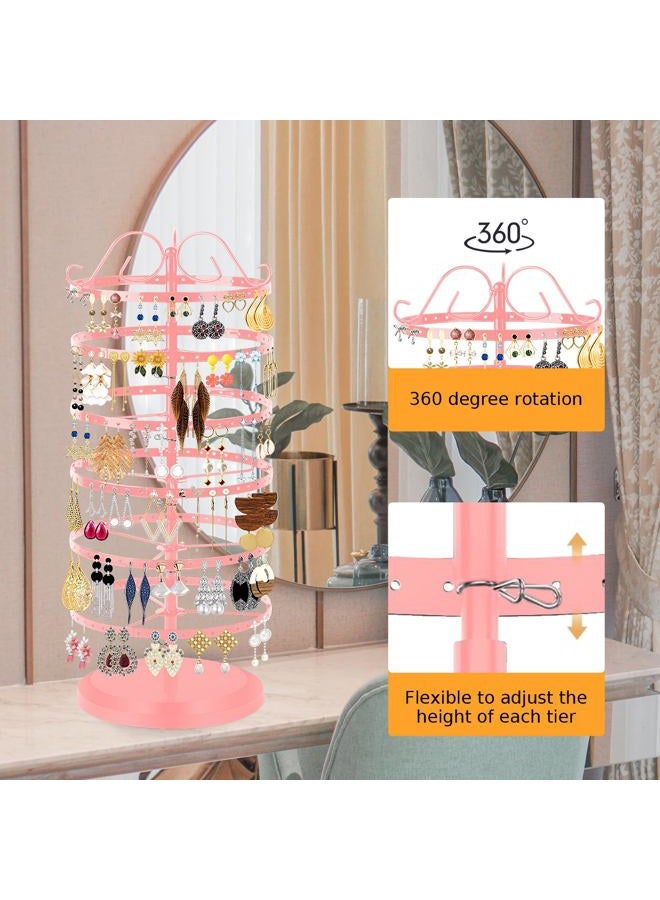 17Dec 6 Tiers Rotating Earring Holder Organizer for Girls,264 Holes Metal Stud Earring Organizer Stand,Earring Tree Organizer for Women,Earring Display for Vendors. - Image 4