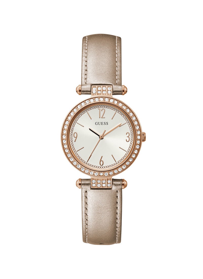 GUESS Women Analog Round Shape Leather Wrist Watch GW0116L1 32 mm  - Image 1