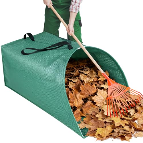 VICAMB 60 Gallon Leaf CollectorCollapsible Lawn Leaf BagHeavy Leaves Pick up Tool Reusable Yard Waste BagsLarge Yard Dustpan Type Garden Bag for LeavesDebrisGrassClippingsLawn Trash - Image 1