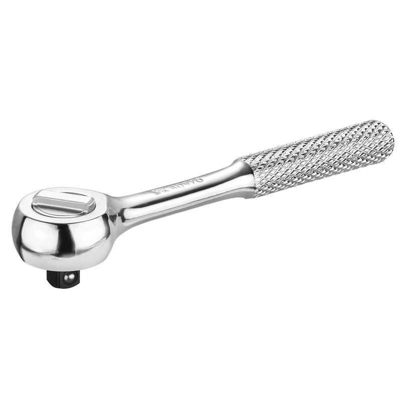 SK TOOLS USA 1/4" Drive Ratchet Handle, Reversible Switch, SuperKrome Finish, Premium CR-V Construction, with Knurled Handle - Image 1