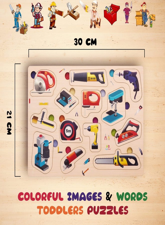 HIghRoof Wooden Power Tools Puzzle for Kids - Automobile Tools Kit Mechanical Toy Set Portable Tool and Repair Set Toy Wooden Kids Toys - Image 5