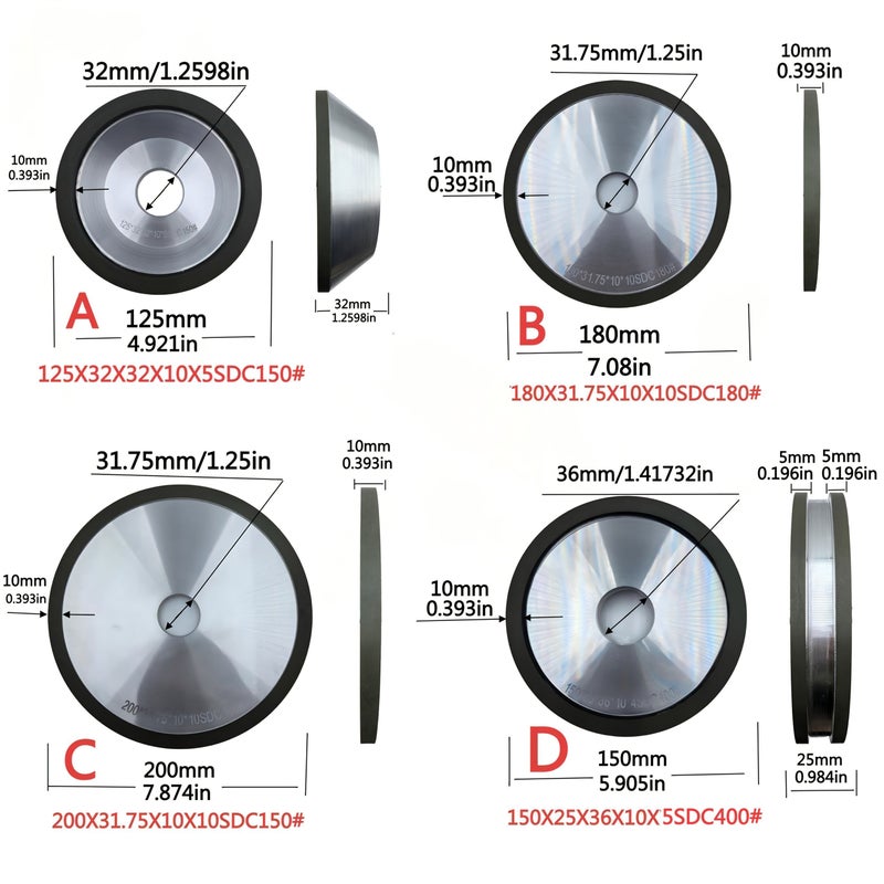 Resin Bond Diamond Grinding Wheel A125mm 150 Grit For Carbide Tools 1pc - Image 3
