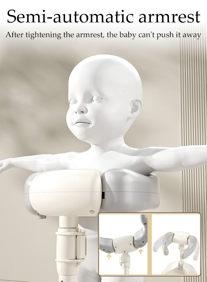 DUNISO دعم وقوف للاستحمام للأطفال، حامل استحمام للأطفال قابل للتعديل وقابل للطي مع حاجز أمان وقاعدة مضادة للانزلاق، سهل التنظيف ومحمول، للاستخدام في المنزل/السفر - Image 4