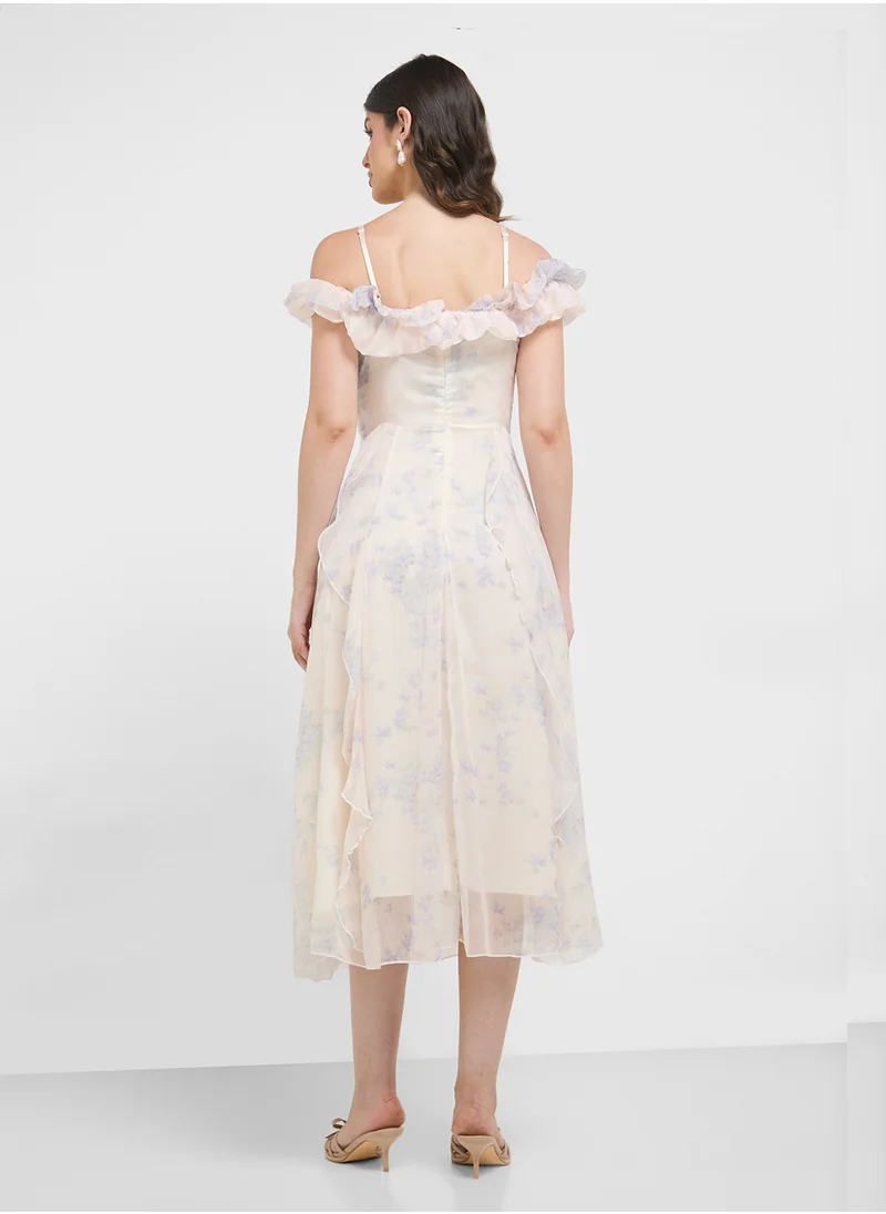 ايلا Off Shoulder Floral Print Dress