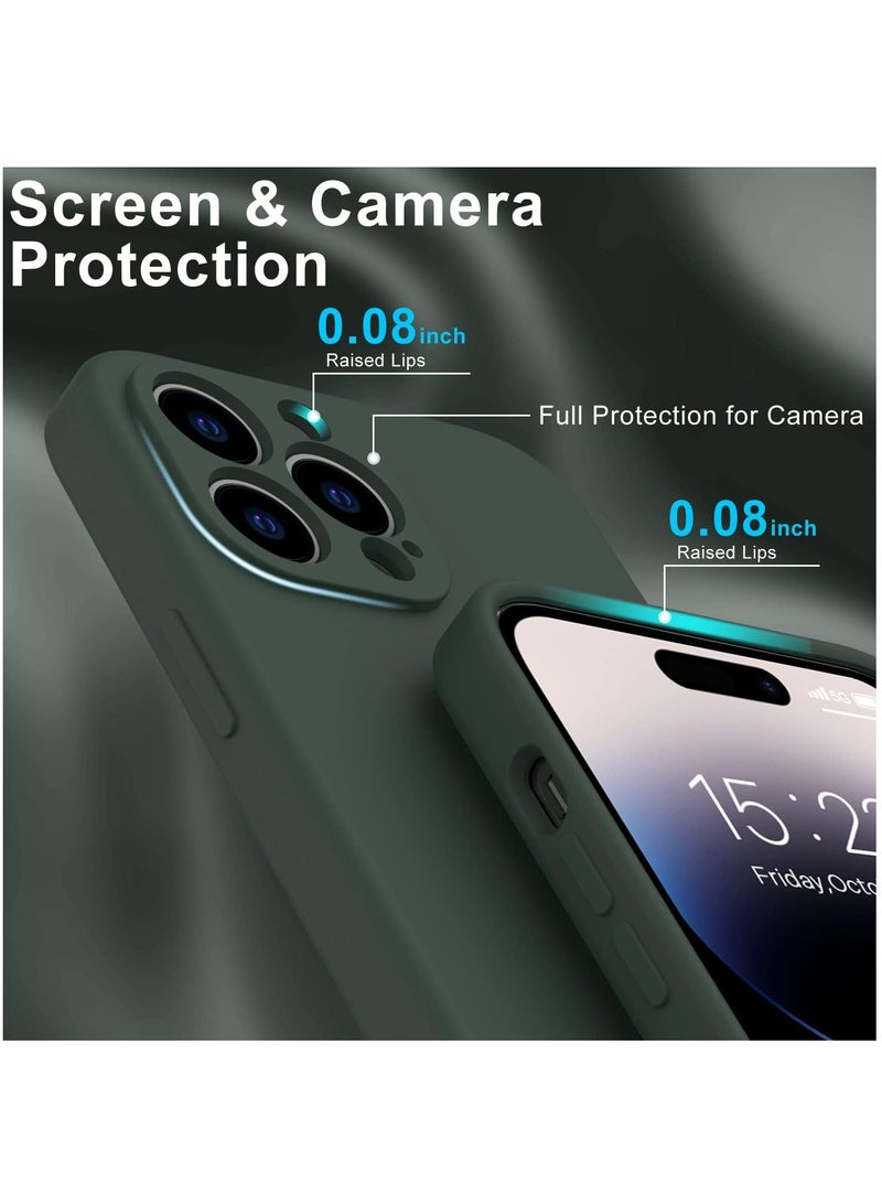 ELTRAZONE iPhone 14 Pro Max Case with Screen Protector Soft Flexible Silicone Gel Rubber Bumper Cover Slim Fit Shockproof Protective Phone Case for iPhone 14 Pro Max 6.7" Dark Green - Image 5