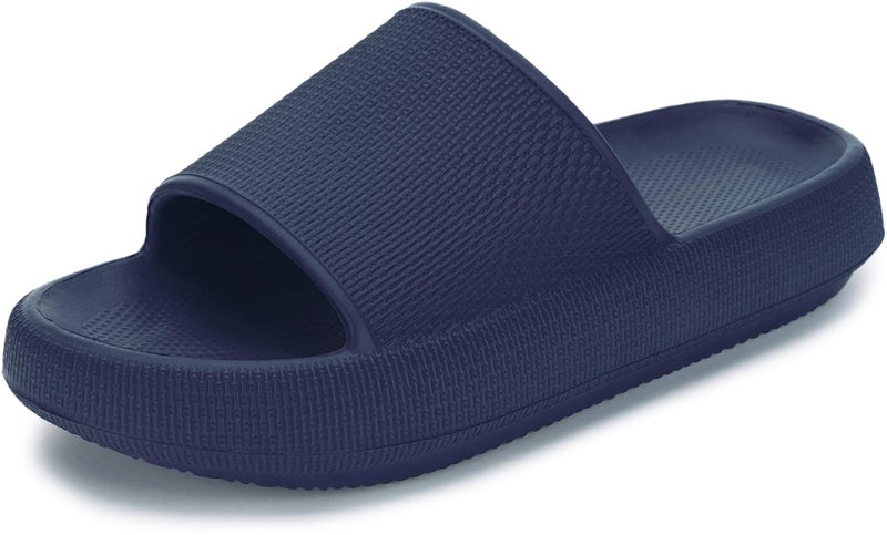 BRONAX Pillow Slippers for Women and Men | House Slides Shower Sandals | Cushioned Thick Sole 42-43 Blue - Image 1
