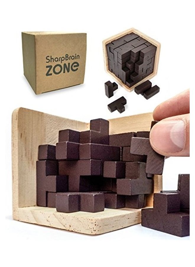 Original Brain Teaser 3D Wooden Puzzle 2.8inch - Image 2