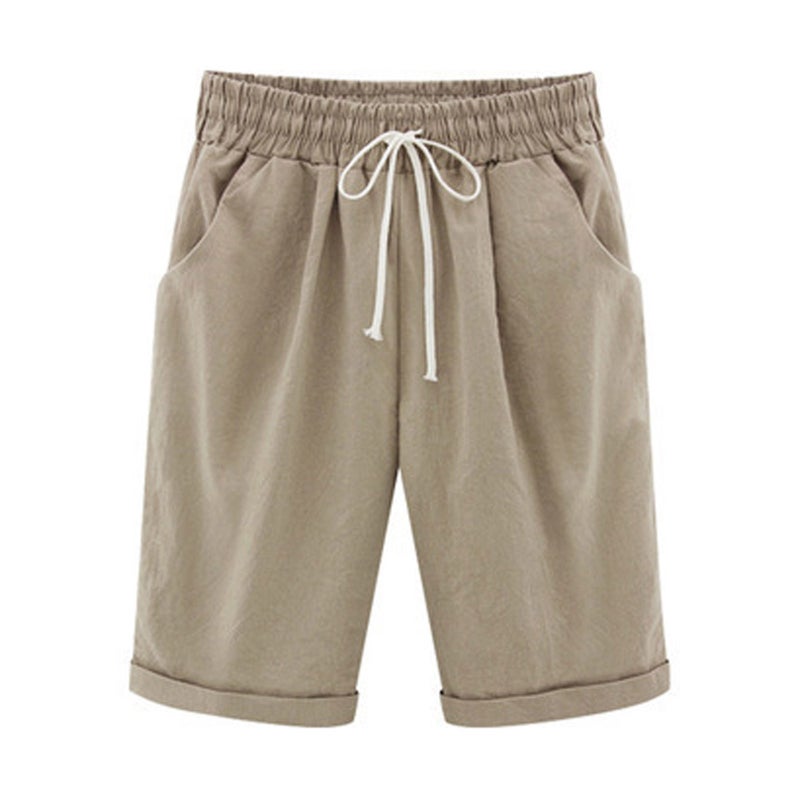 Factory Direct European and American Fashion Ladies Shorts Beach Shorts Seaside Leisure Sports Straight-leg Five-point Pants - Image 1