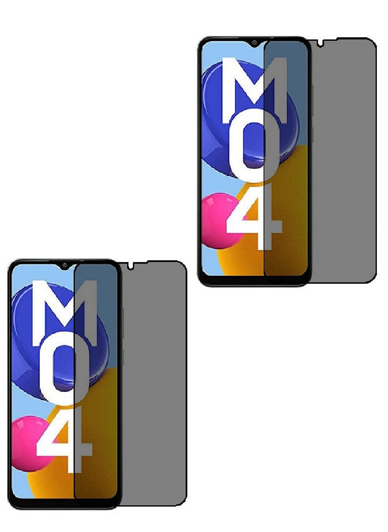 Super 2 Pieces Tempered Glass Screen Protector Anti-Spy Privacy Designed For Samsung Galaxy M04 Full Screen Coverage And Bubble Free - Image 1